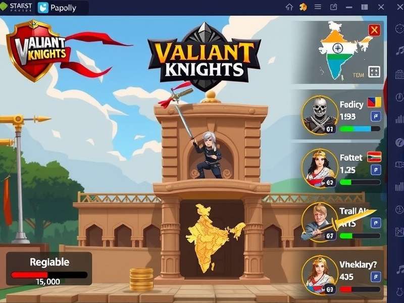 Valiant Knights India gameplay screenshot showing character battles